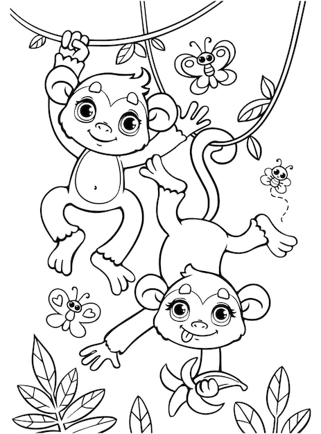 Desenho Para Colorir macaco - Imagens Grátis Para Imprimir - img 17524