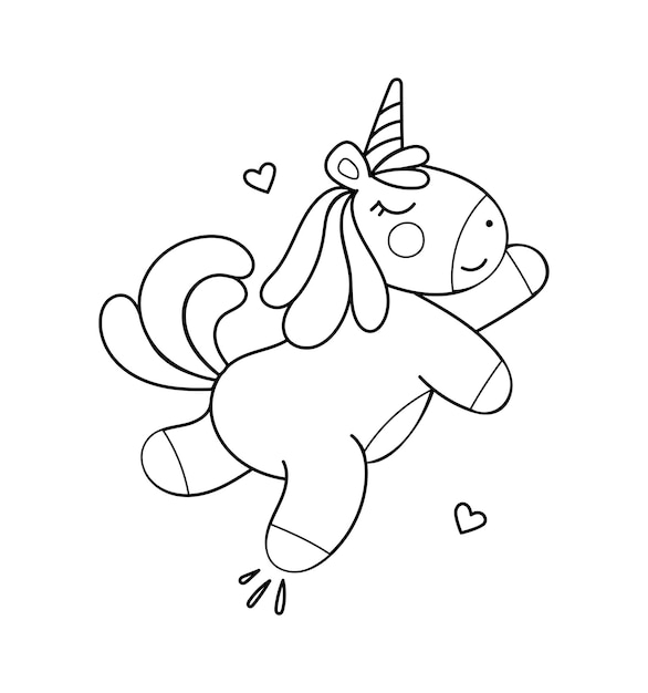 vector desenho de unicornio para criança colorir Stock Illustration