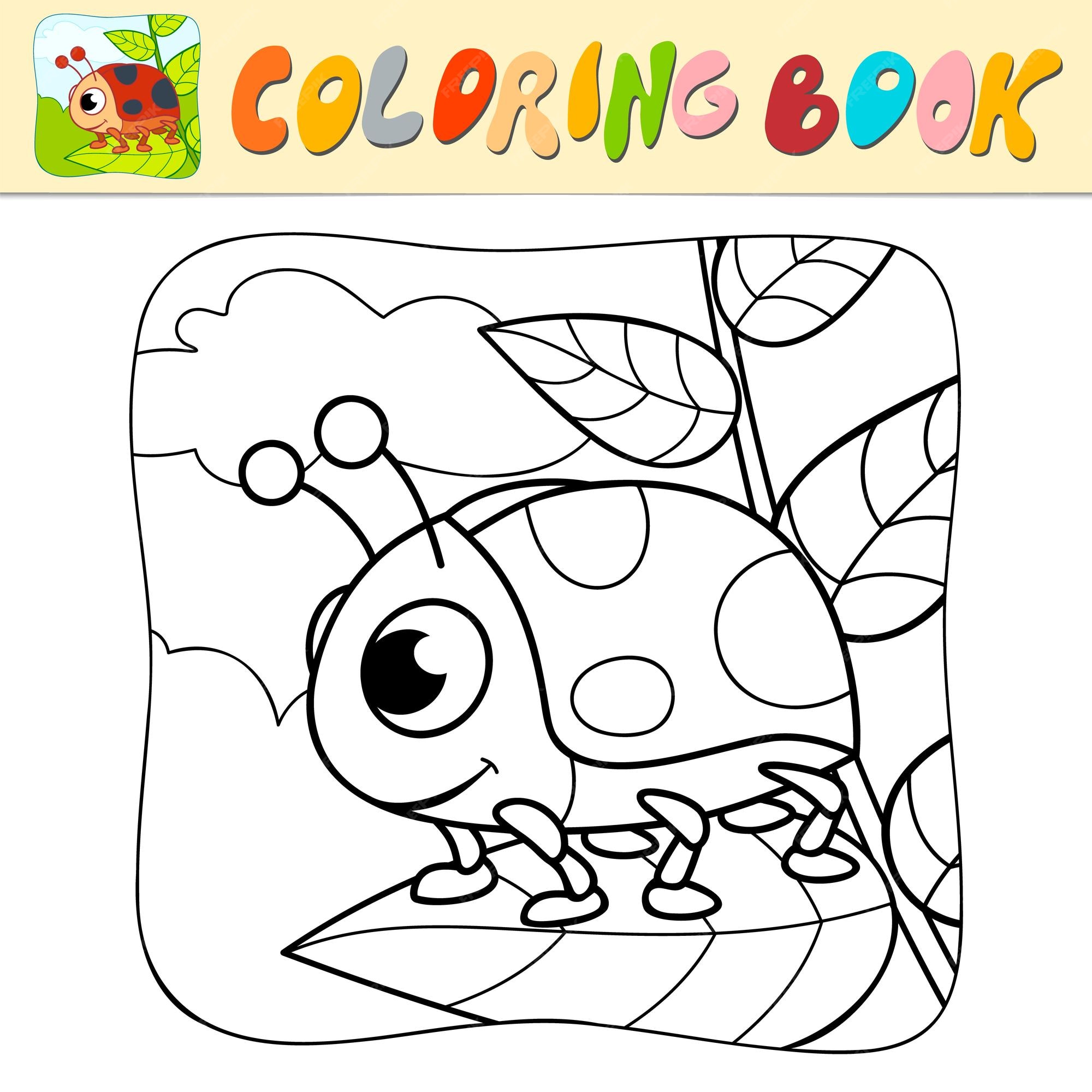 Desenho Preto E Branco, Do Contorno Do Kawaii De Um Joaninha Pequeno Para O  Livro Para Colorir Das Crianças Ou Jogo Colorindo Ilustração do Vetor -  Ilustração de preto, olhos: 139771160