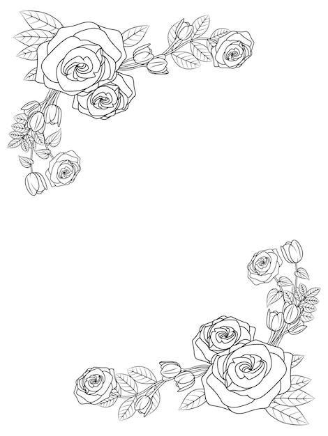 Livro para colorir série de moldura floral página 1