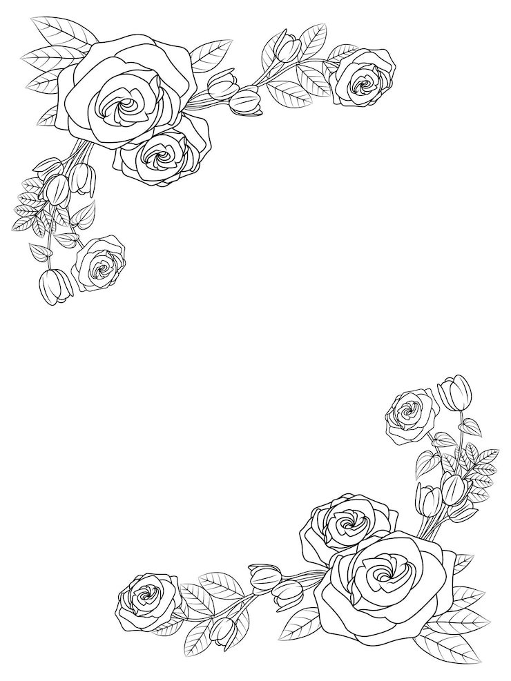 Livro para colorir série de moldura floral página 1