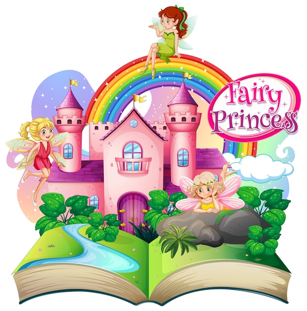 Livro pop-up 3D com tema de princesinha