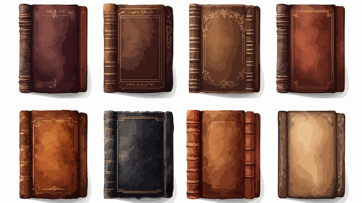Vetor livros antigos 3d realistas livro aberto ou fechado