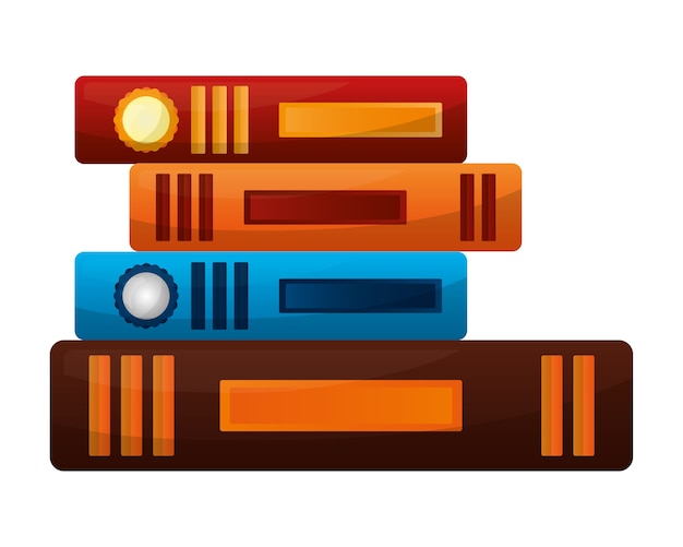 Vetor livros de biblioteca isolado ícone vector ilustração design