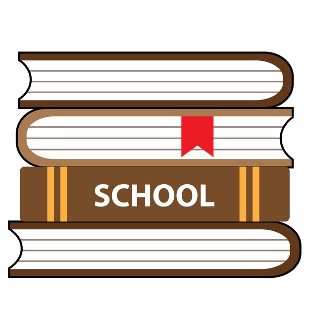 Livros escolares de volta ao ícone da educação escolar