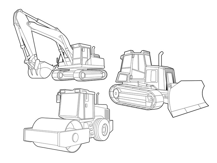 Livros para colorir Série de Equipamento Pesado página 2