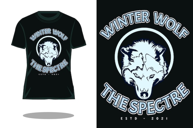 Lobo de inverno retrô com design de camiseta espectro