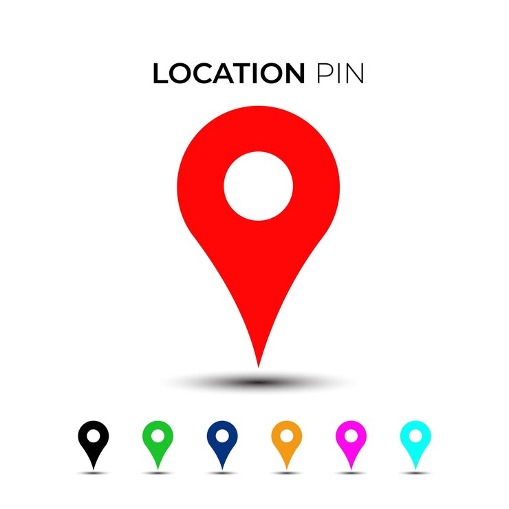 Localização do pin no vetor multicolor
