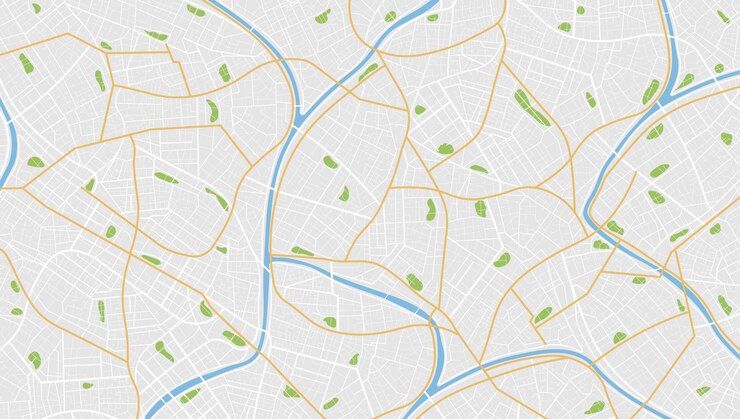 Vetor location tracks dashboard city street road city streets route distance data path turns e