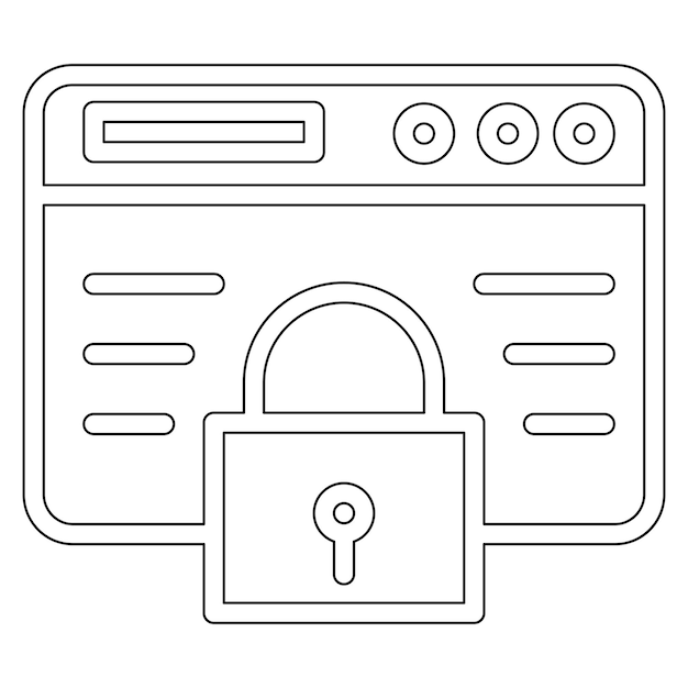 Vetor locked vector icon illustration of seo and sem iconset