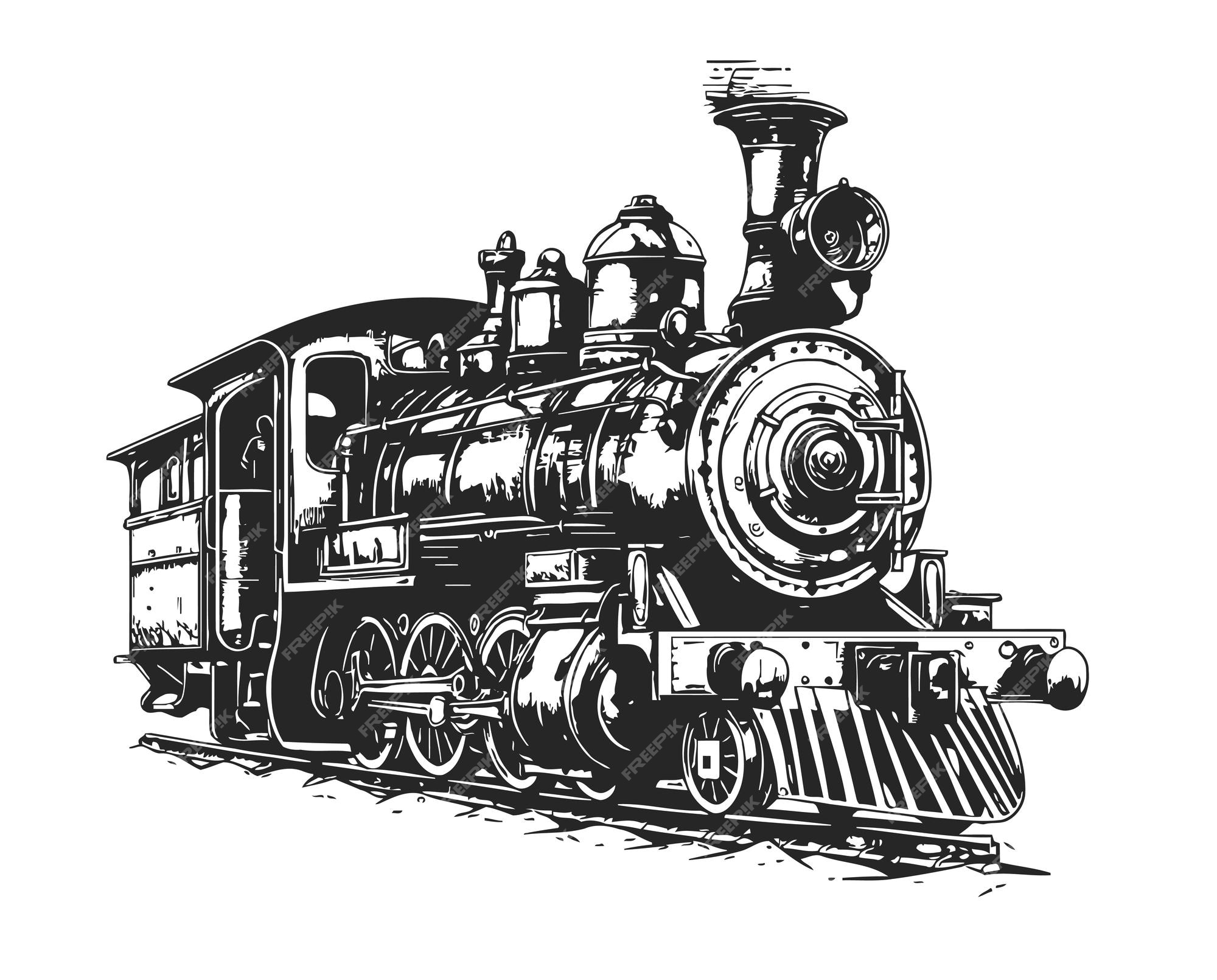 Mascote Preto E Branco De Um Engenheiro Ferroviário Americano Operando Uma  Locomotiva A Vapor Vetor PNG , Estados Unidos Da América, Locomotiva  Ferroviária, Obra De Arte Imagem PNG e Vetor Para Download