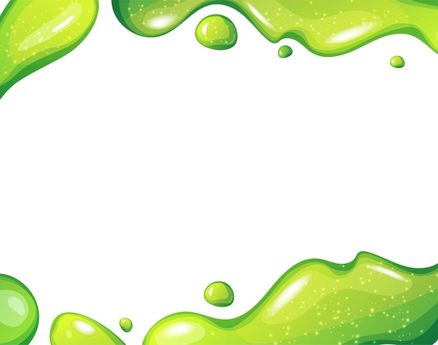Vetor lodo de desenho animado verde cai isolado no branco