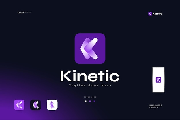 Logo abstrato letra k com conceito ousado e simples em estilo de cor de mistura adequado para tecnologia de negócios e logotipo de aplicativo