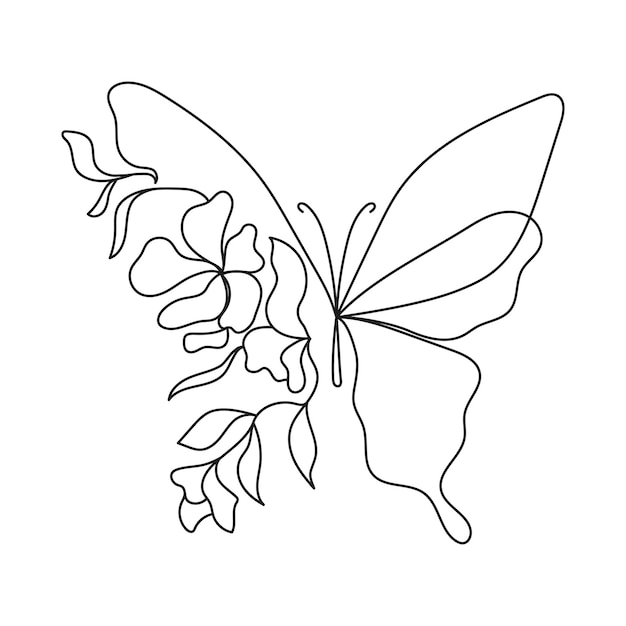 Logo abstrato vetorial com borboleta e flor modelos de design corporativo em estilo minimalista linear moderno ícone de emblema de estúdio de beleza e cosméticos para a moda do maquiador