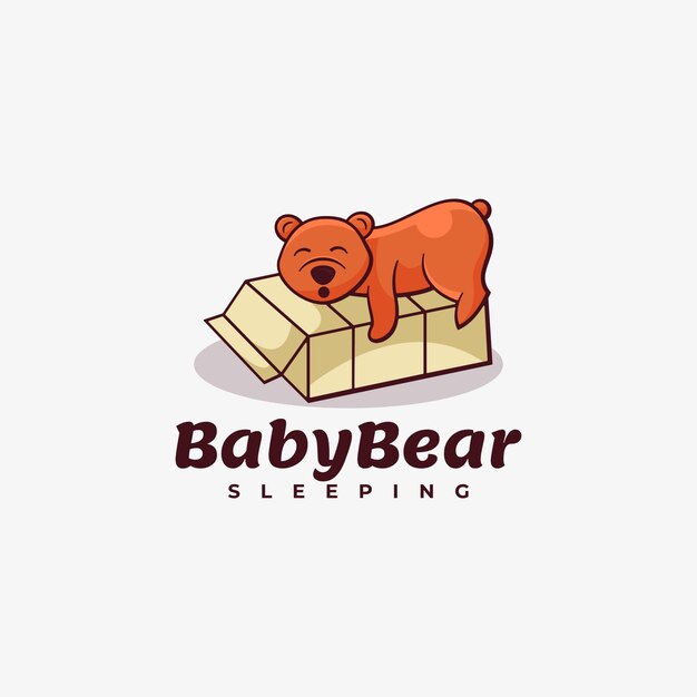 Logo baby bear estilo simples mascote.