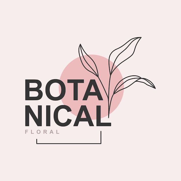 Vetor logo botânico floral em estilo minimalista