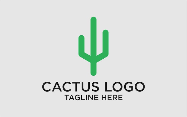 Vetor logo cactus simples moderno verde