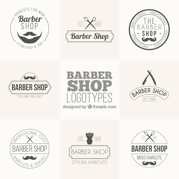 Logo collection barbearia no estilo do vintage