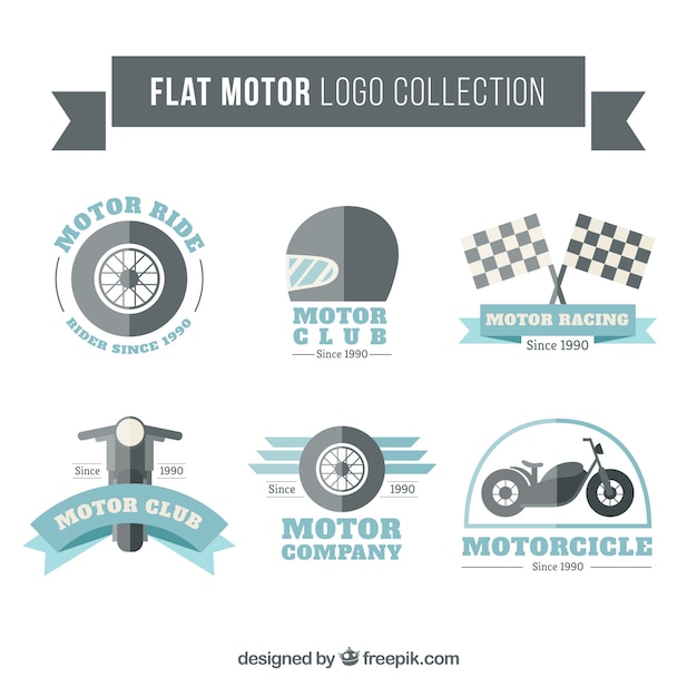 Vetor logo collection plana do motor