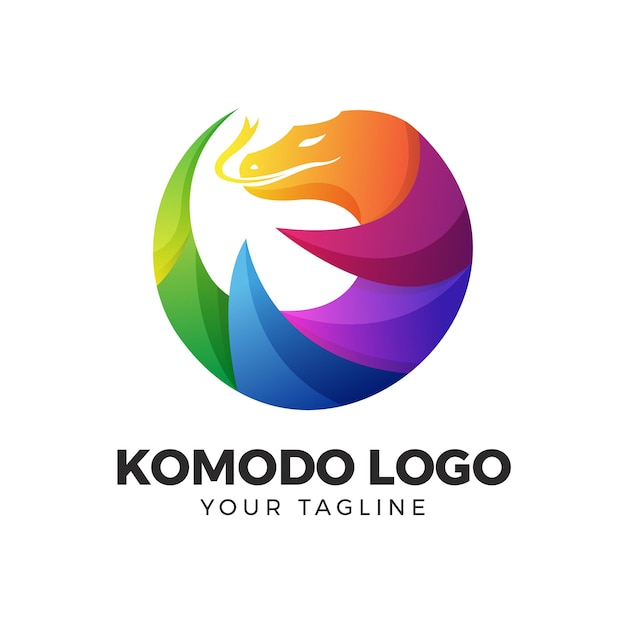 Logo colorido gradiente de komodo