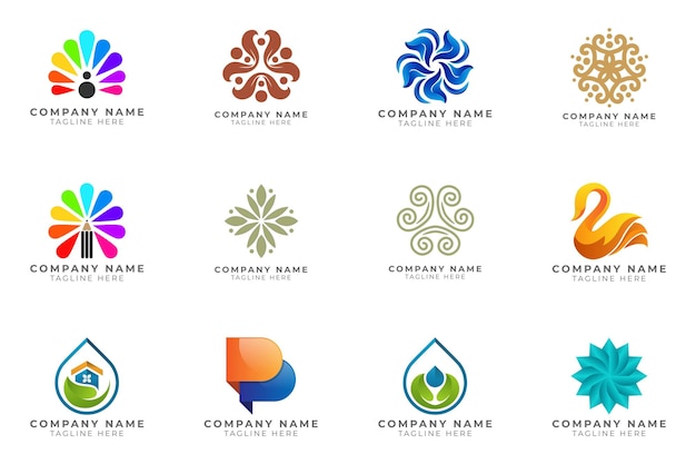Logo conjunto coleção de ideias de marca moderna e criativa para empresa de negócios.