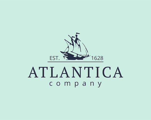 Logo da atlantic. ilustração vetorial de ícone de navio