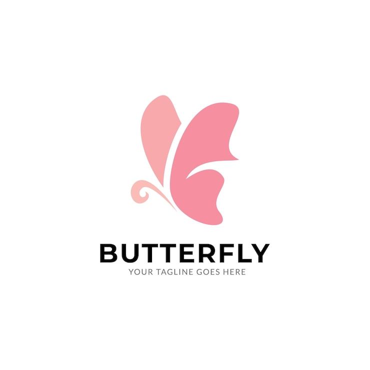 Vetor logo da borboleta. design de logotipo de linha de luxo.