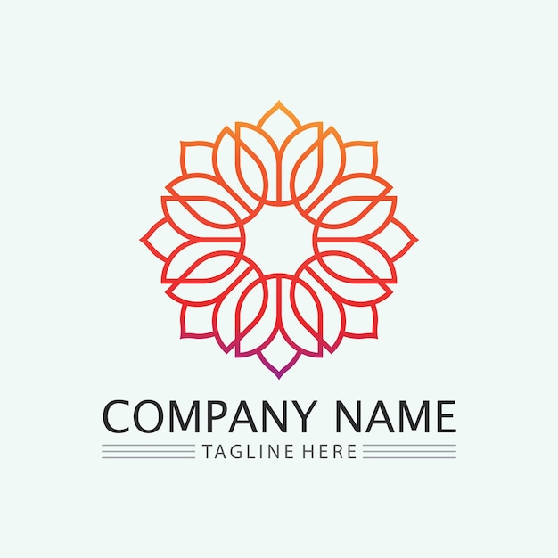 Logo da flor O logo circular Logo da flor Flor estilizada Pétalas Logo simples O logo do emblema da marca Logo Mandala boutique Logotipo para beleza Logotipo para floricultura