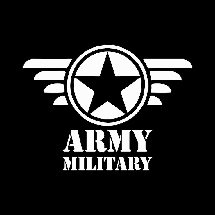 Vetor logo da força aérea com asas, escudos e estrelas. emblemas militares.