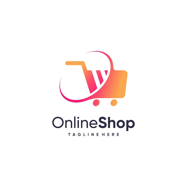 Logo da loja online com conceito moderno para negócios Vetor Premium