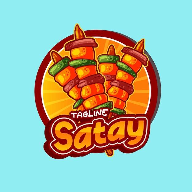 Vetor logo da mascote de comida satay coreana