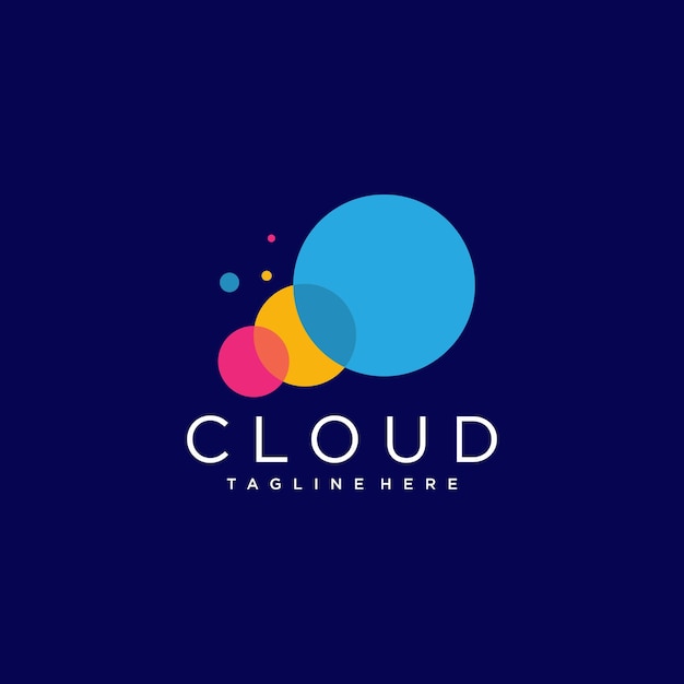 Logo da nuvem com vetor premium de design criativo
