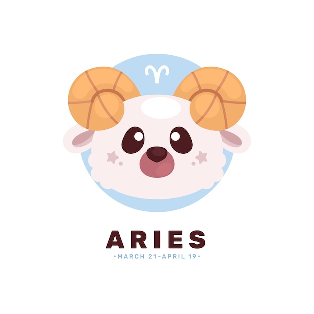 Logo de aries bonito de design plano