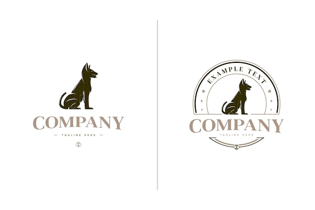 Logo de cachorro com ilustração de cachorro sentado