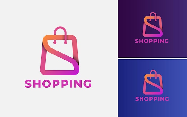 Vetor logo de compras com estilo minimalista e moderno