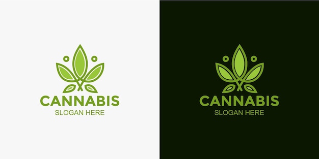 Logo de design minimalista moderno de cannabis