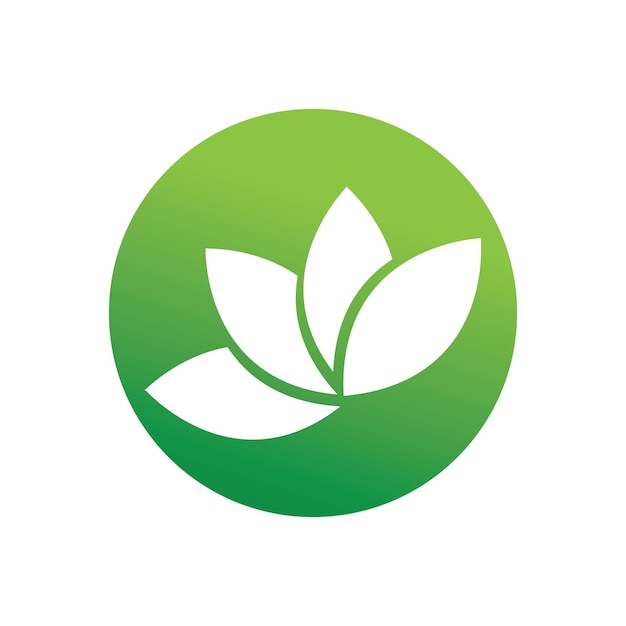Logo de ecologia de folhas e modelo vetorial
