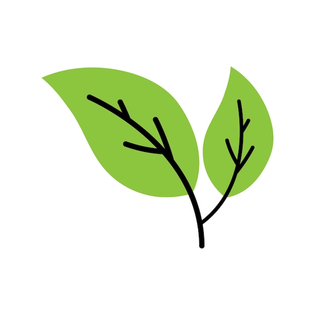 Logo de ecologia de folhas e modelo vetorial