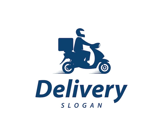 Logo de entrega rápida. modelo de logotipo de entrega de pacote.