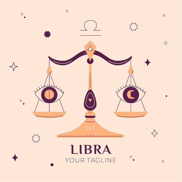 Vetor logo de libra desenhado à mão com slogan