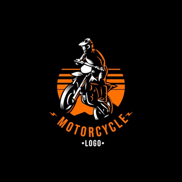 Vetor logo de moto vintage desenhado à mão