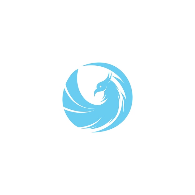 Logo de pássaro com design de círculo