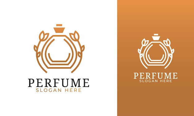 Logo de perfume minimalista com conceito de planta de flores