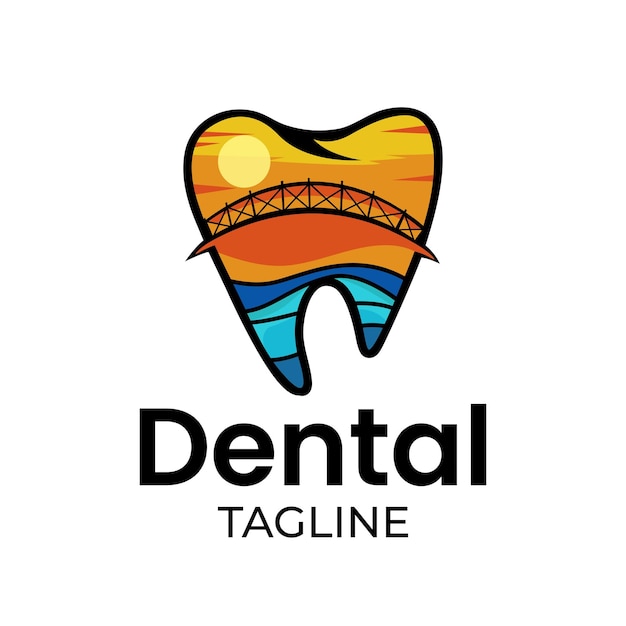 Logo dental minimalista sunset