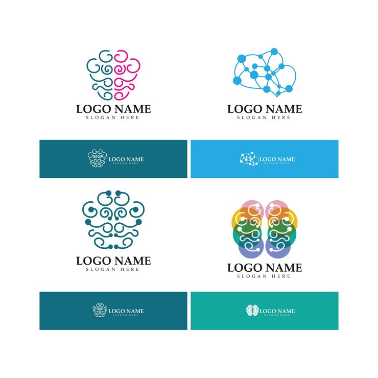 Vetor logo do cérebro projeta vetor de conceito health brain pulse logo vetor de modelo de logotipo de cuidados com o cérebro