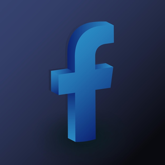 Logo do facebook em uma ilustração de ícone 3d realista