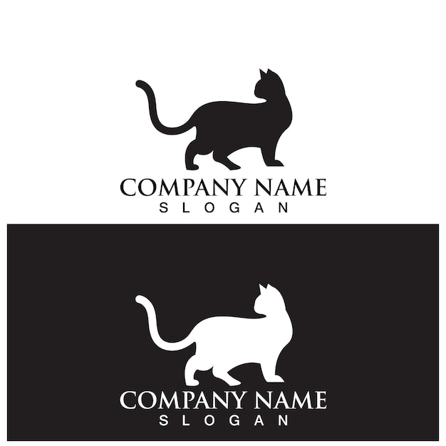 Logo do gato e modelo vetorial