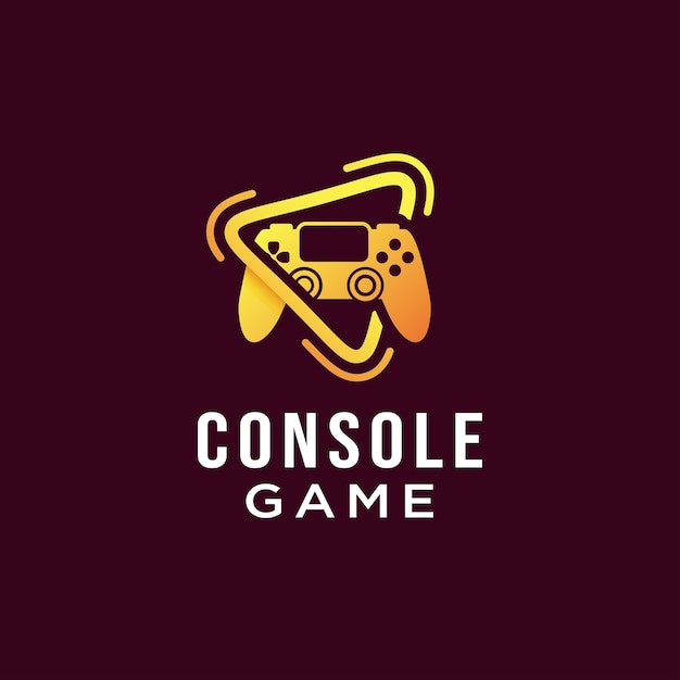 Vetor logo do jogo de console com estilo gradiente