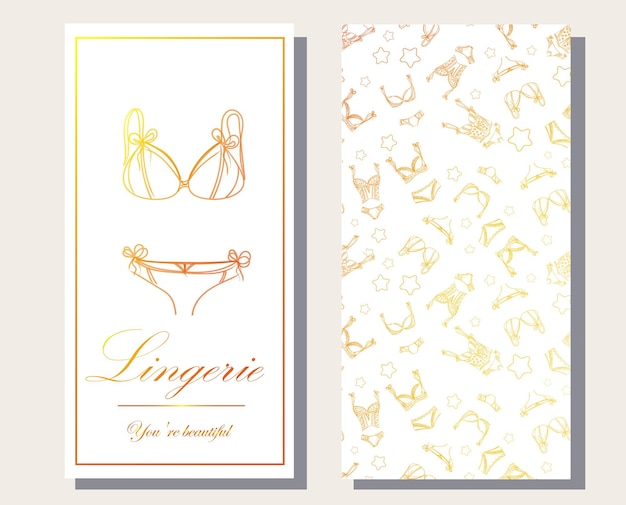 Logo e padrão perfeito para a coleção de lingerie feminina da moda