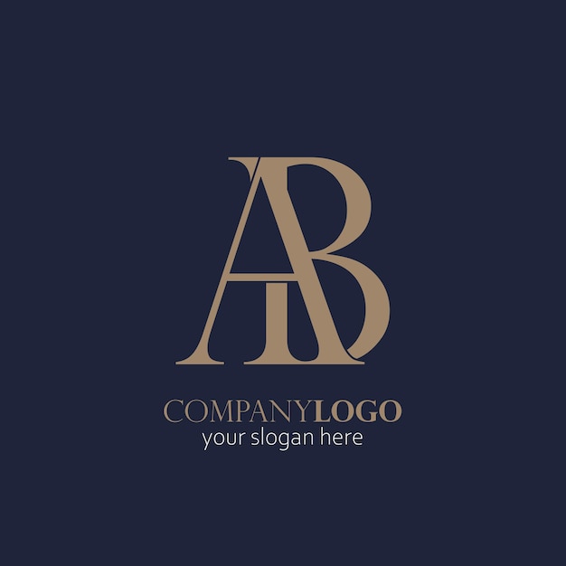 Logo elegante do monograma das letras ab